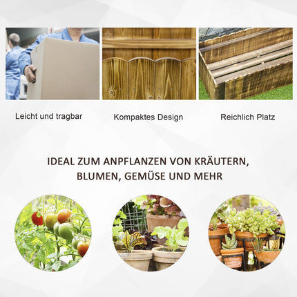 Raised bed 100x40x30cm Fir wood for vegetables & herbs