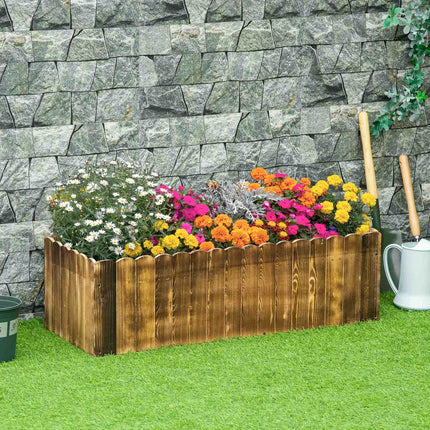 Raised bed 100x40x30cm Fir wood for vegetables & herbs