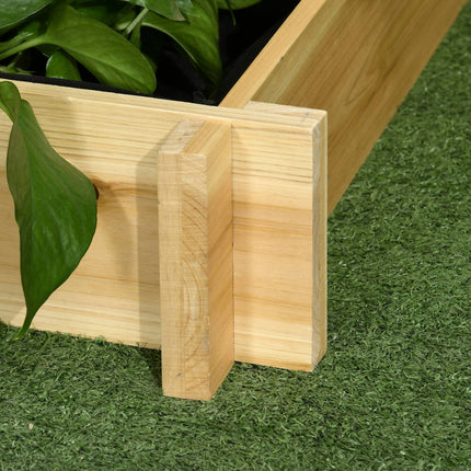 Wooden 3-tier raised bed with liner for balcony garden
