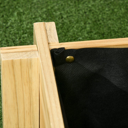 Wooden 3-tier raised bed with liner for balcony garden