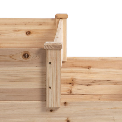 Garden bed in 3 levels fir wood for balcony, 124 cm