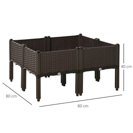 Raised sofa bed, rattan look, drainage, 40x40x44cm