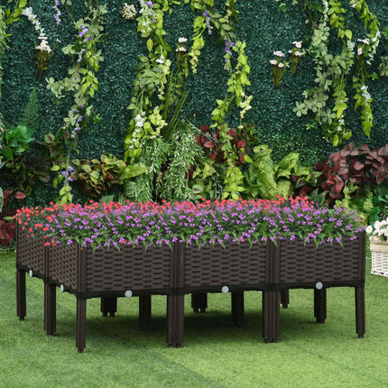Raised sofa bed, rattan look, 40x40x44 cm, brown