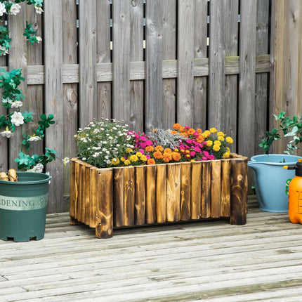 Garden bed with raised spruce 78x35x30cm for herbs & vegetables