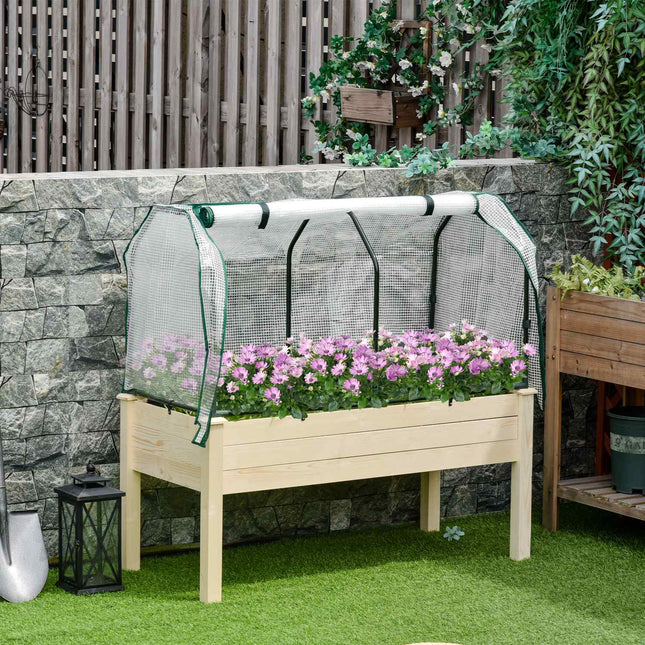 Raised bed Cold frame, Spruce Wood, 121x55x117 cm
