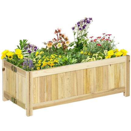 Folding spruce wood raised garden bed, 70x30x25Cm