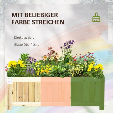 Folding spruce wood raised garden bed, 70x30x25Cm