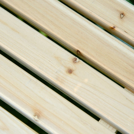 Garden bench with double plantings, natural finish
