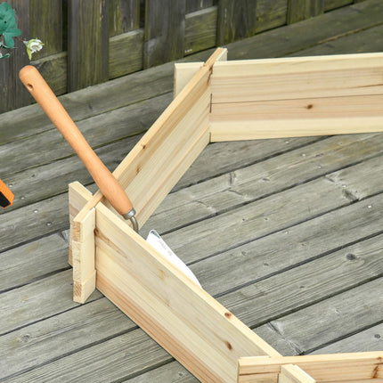 Hexagonal wooden raised bed for garden or balcony, 100x92x16 cm