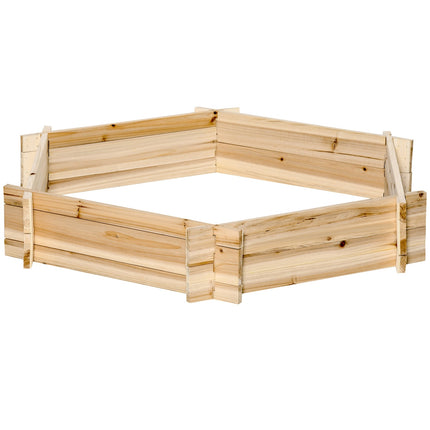 Hexagonal wooden raised bed for garden or balcony, 100x92x16 cm