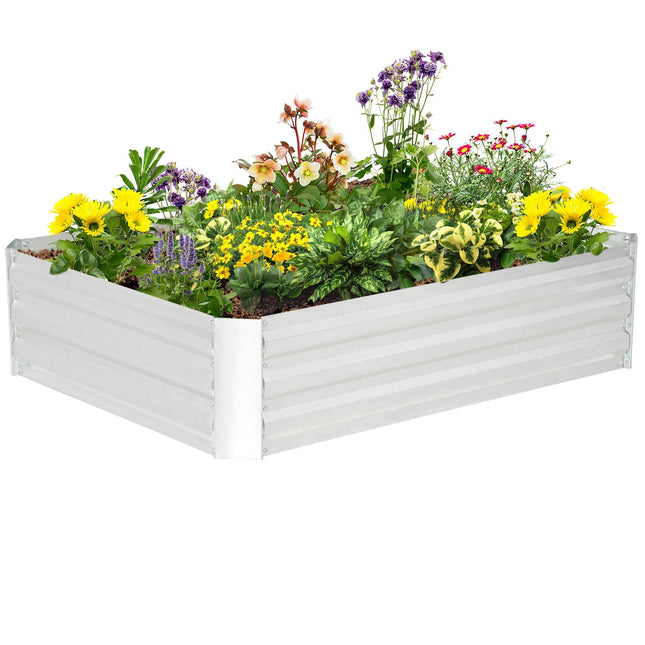 Raised garden bed in galvanized steel - 120x90x30 cm Silver