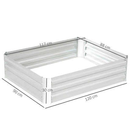 Raised garden bed in galvanized steel - 120x90x30 cm Silver