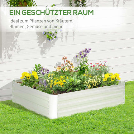 Raised garden bed in galvanized steel - 120x90x30 cm Silver