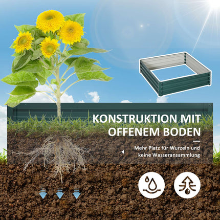 Raised bed in steel - Green, Garden & Patio, 120x120x30 cm