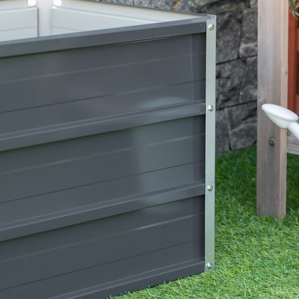 Garden bed pot in steel - Charcoal grey, 125x47x40 cm