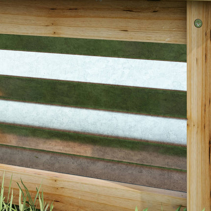 Raised metal flower bed with wooden frame, 45x45x30 cm