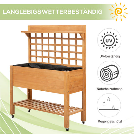Raised wooden garden table for balcony, 105x40x135 cm Spruce