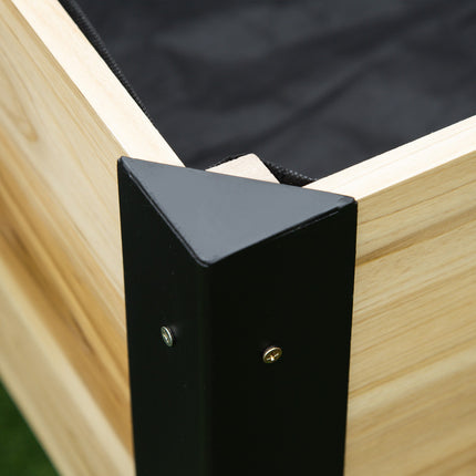 Solid wood Raised bed pot with steel frame, 80x60x74 cm