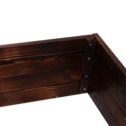 Planter box in solid wood, dark brown, 60x60x23 Cm
