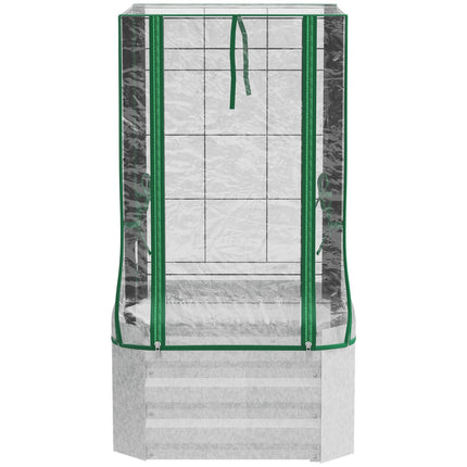 Raised garden bed set with cover & trellis for vines, 53x53x90cm