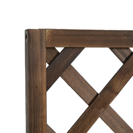 Raised wooden bed and trellis for climbing plants, 72.5x31.5x149.5 cm