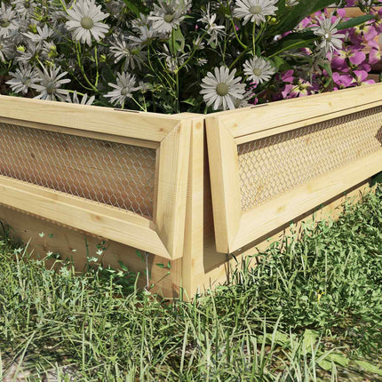 Raised wooden garden bed with trellis, 183 x 98.5 x 95 cm