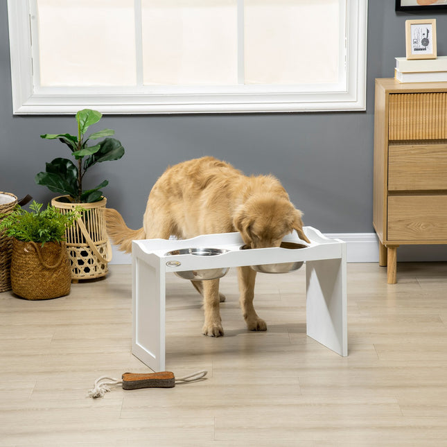 Raised dog bowl for large dogs, 2 x 2L stainless steel