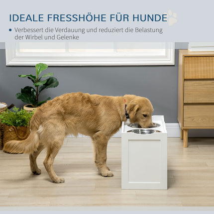 Raised dog bowl for large dogs, 2 x 2L stainless steel