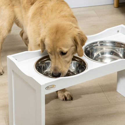 Raised dog bowl for large dogs, 2 x 2L stainless steel