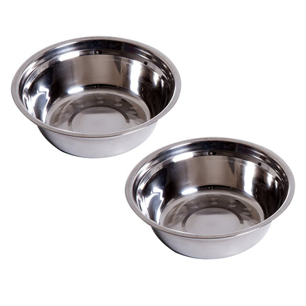 Raised dog food bowl with stainless steel, easy to care for, white
