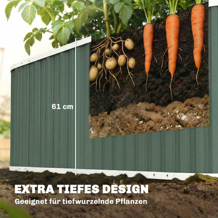 Raised Garden Bed, 61 cm Deep, Galvanized Steel