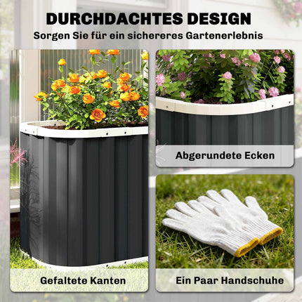 Raised Garden Bed, 61 cm Deep, Galvanized Steel