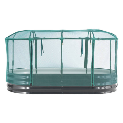 Raised Garden Bed 6x3x1 ft, Self-Watering, Mesh Cover