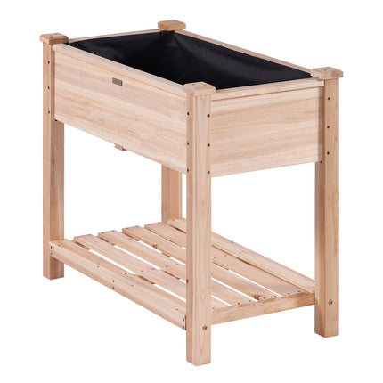Raised Garden Bed, Fir Wood Planter With Legs 33.9x18.1