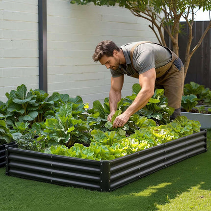 Raised Garden Bed, Metal, 8 x 4 x 1 Ft, Open Bottom