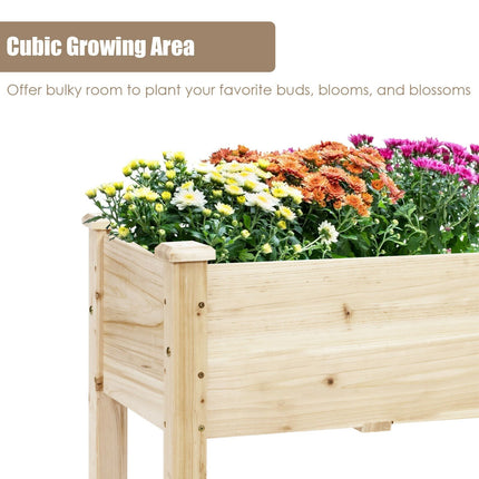 Raised Garden Bed Planter Box Stand, Fir Wood, 120 cm