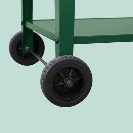 Raised Garden Bed Planter With Wheels And Storage Shelf