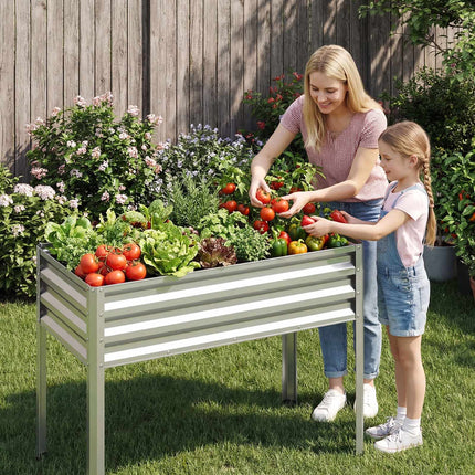 Raised Garden Bed With Legs, Metal Planter 44x22x32