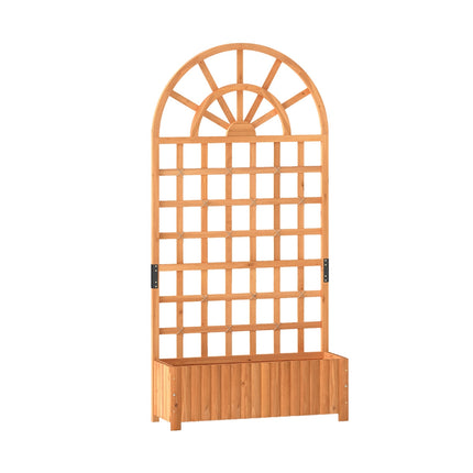 Raised Garden Bed With Trellis, 71 Inch Fir Wood