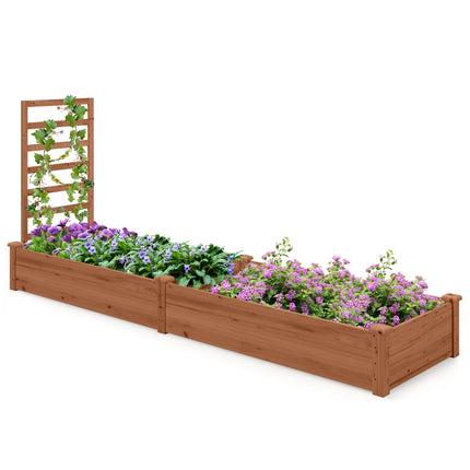 Raised Garden Bed With Trellis, Fir Wood, 235x63x102 cm