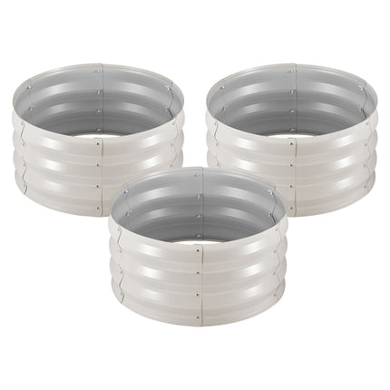 Raised Garden Beds, 3-Pack Round Galvanized 60x60x30 cm