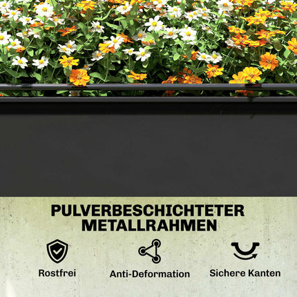 Raised Garden Bed with Clear Cover, Metal, 100x49x136 cm