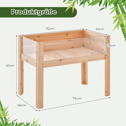Raised Garden Bed with Drainage & Clear Panels, 50L