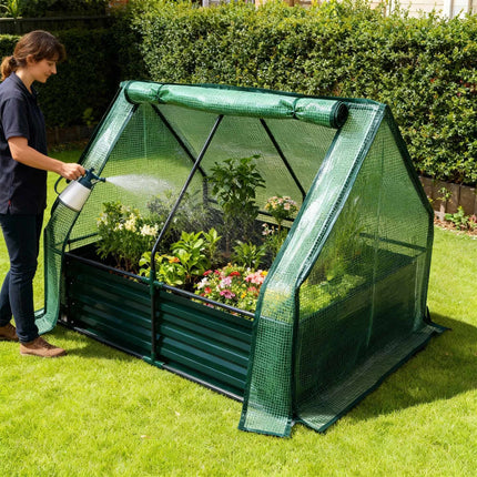 Raised Garden Bed with Greenhouse Cover