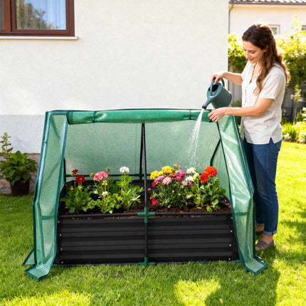 Raised Garden Bed with Greenhouse Cover