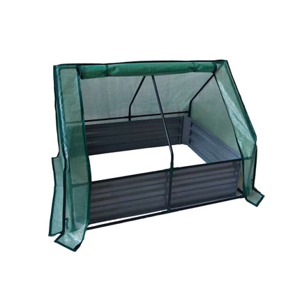 Raised Garden Bed with Greenhouse Cover, Metal