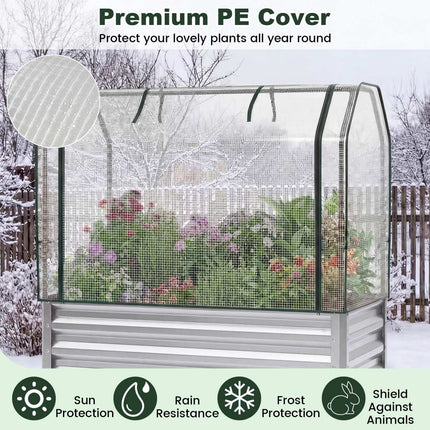 Raised Garden Bed with Legs and Greenhouse Cover, 44x22