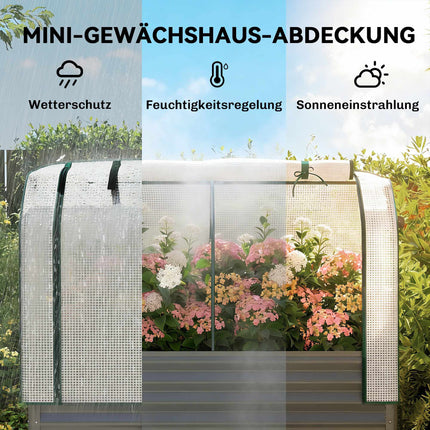 Raised Garden Bed with PE Greenhouse Cover, 120x55x140 cm