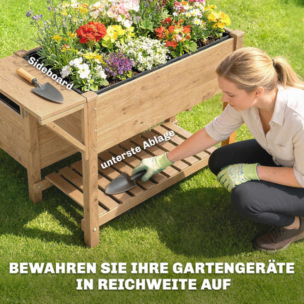 Raised Garden Bed with Shelves, 76.5 cm, Fir Wood
