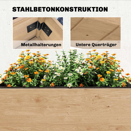 Raised Garden Bed with Shelves, 76.5 cm, Fir Wood